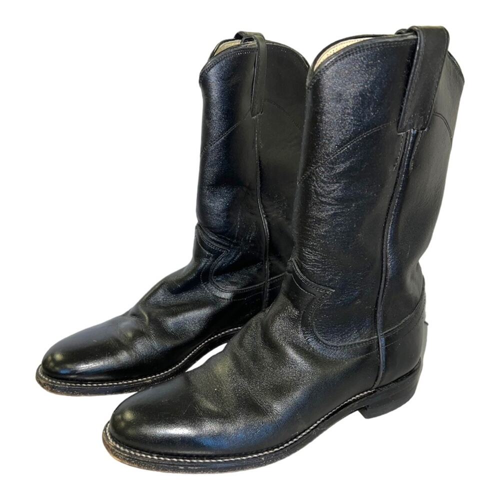 Justin Boots Black Leather Women's Shoes